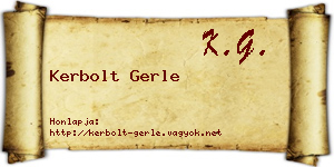 Kerbolt Gerle névjegykártya